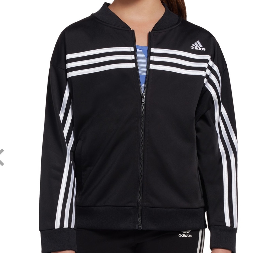 Adidas Girls 3 Stripe Tricot Track Jacket